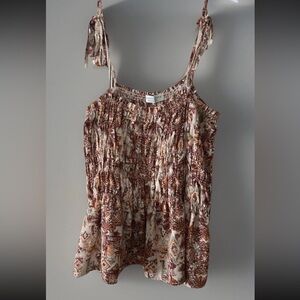Paper Crane Strappy Flowy‎ Ethereal Bohemian Stretchy Tank Top Women’s Size L